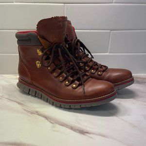 Cole Haan Hiking Boot ZeroGrand Explorer British Tan Leather Size 8
